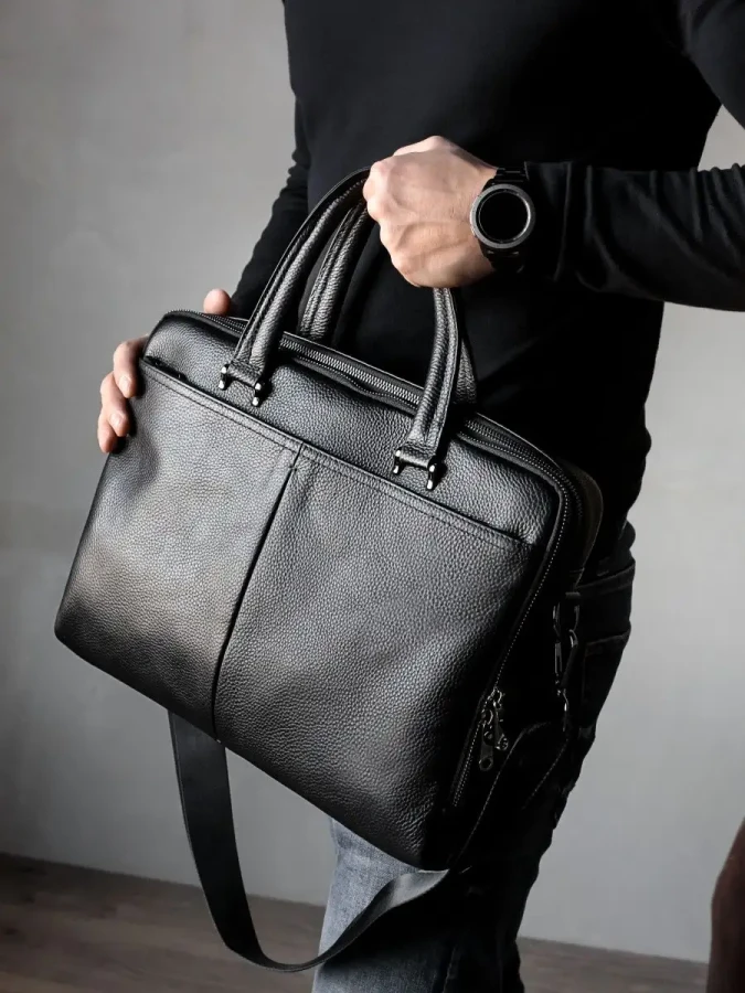 Сумка кожаная деловая для ноутбука в офис