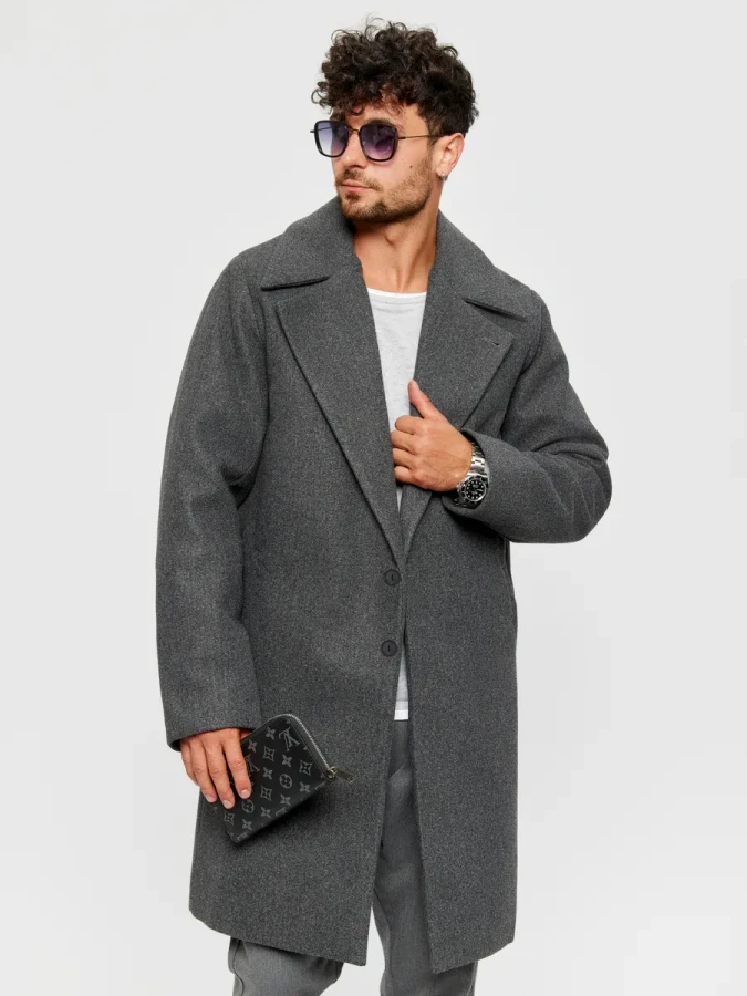 Пальто демисезонное длинное оверсайз на пуговицах